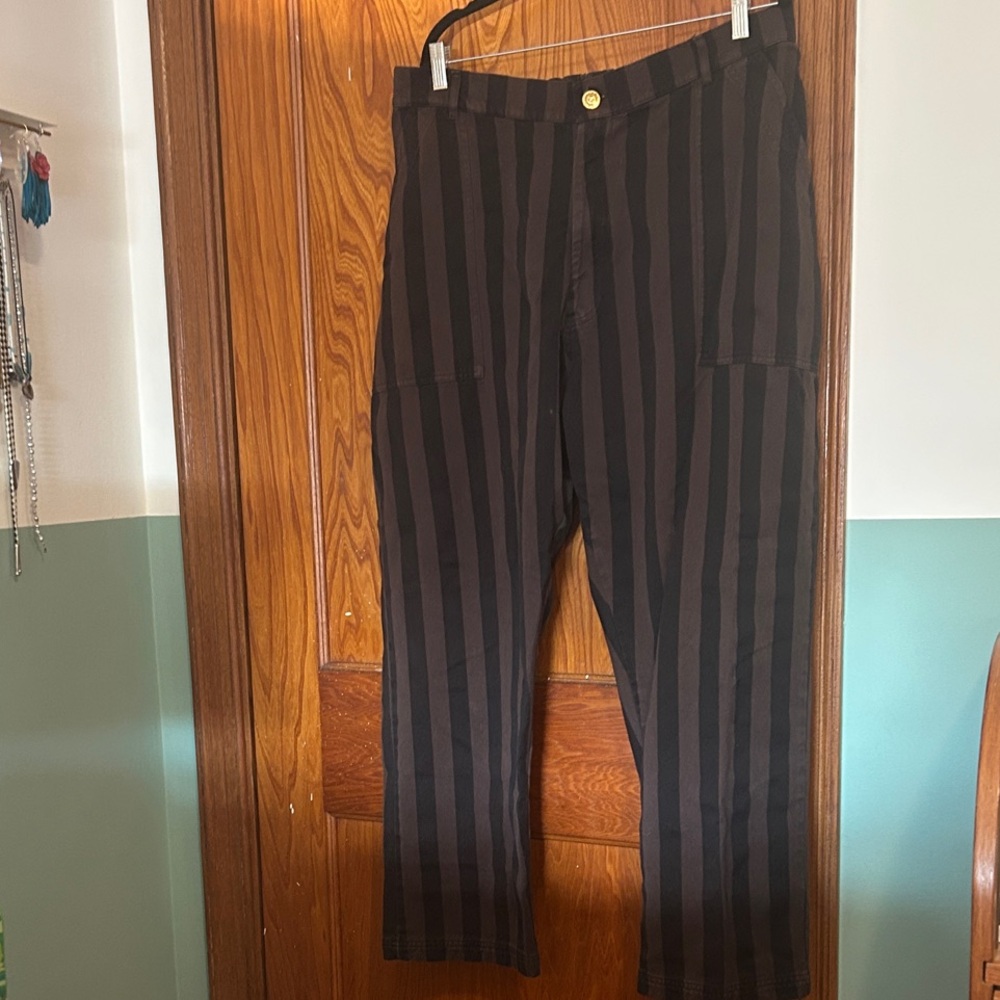 Big Bud Press Black and Brown Vertical Stripe Work Pants